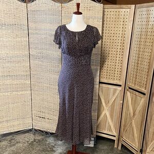 Women’s Black Polka Dot Midi Dress